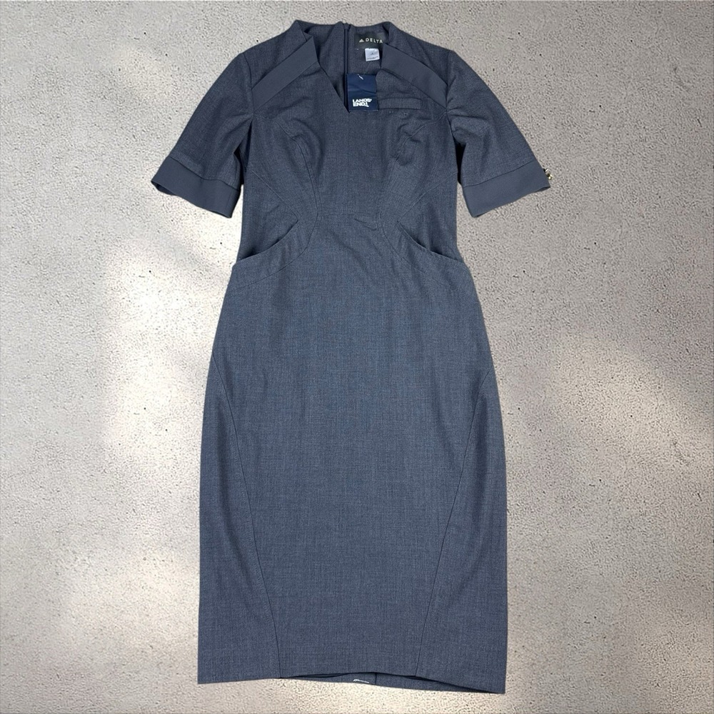 Flight Attendant Stewardess Delta Airlines Dress Uniform Sz 4 Tall Cosplay NWT